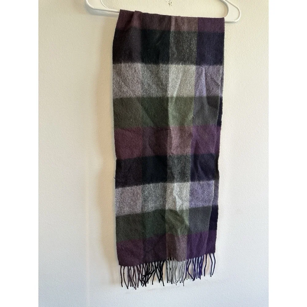 Edinburgh 100% Lambs wool Multi Color Tasseled Scarf 55